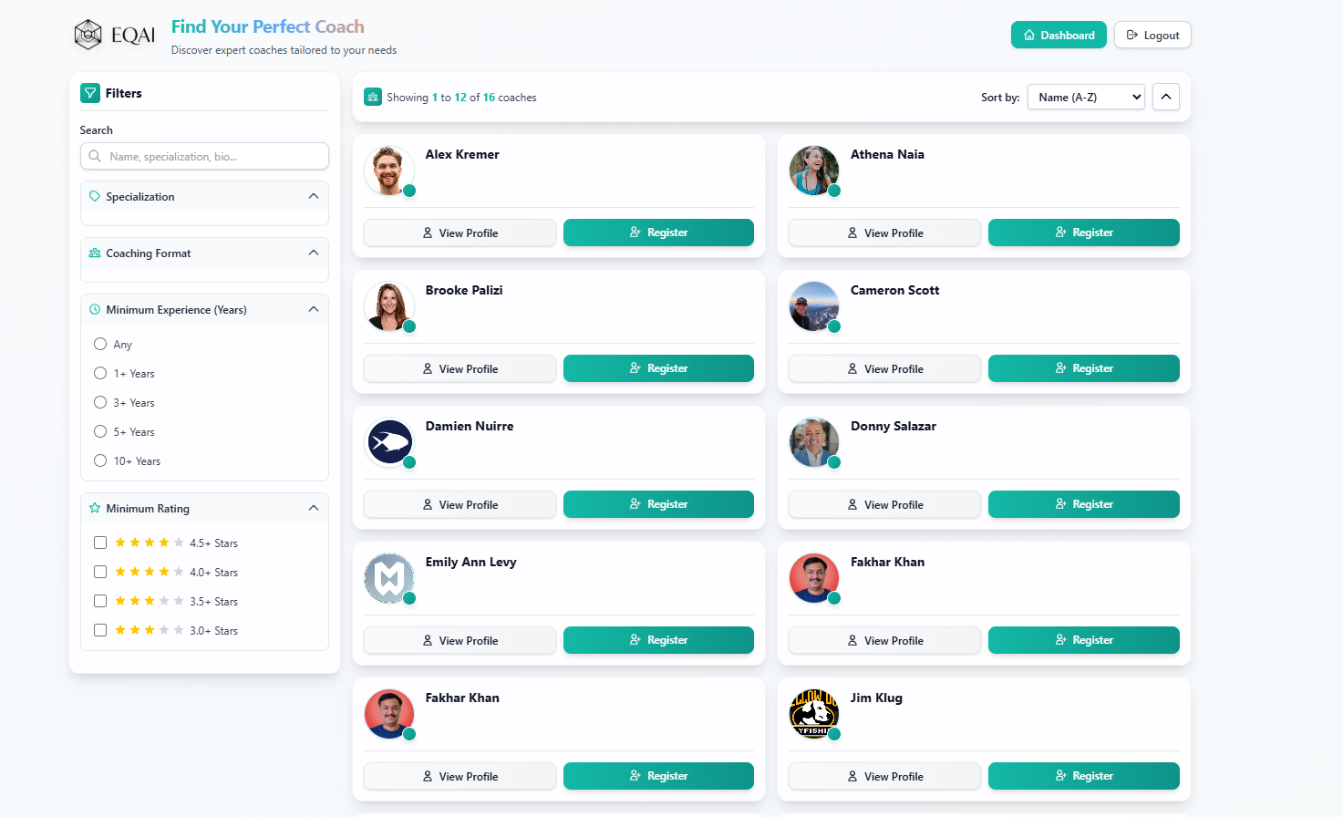 EQAI Platform Dashboard